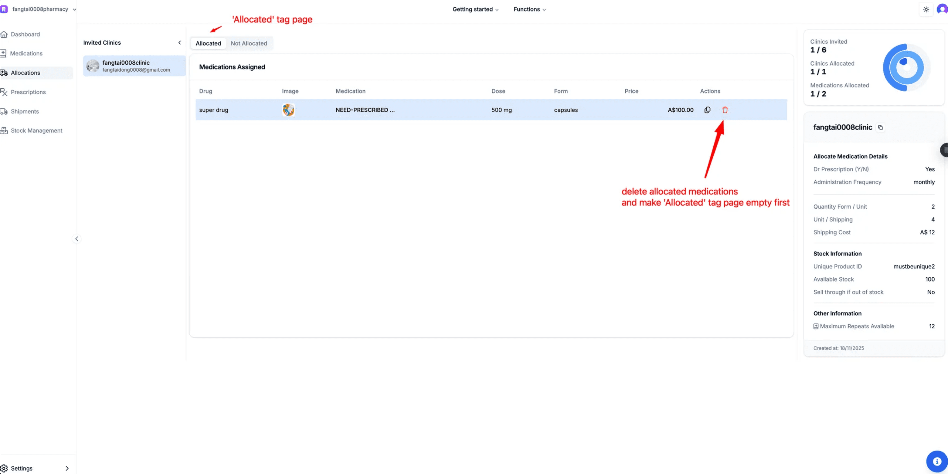 Allocated Tab - Empty for Bulk Allocation