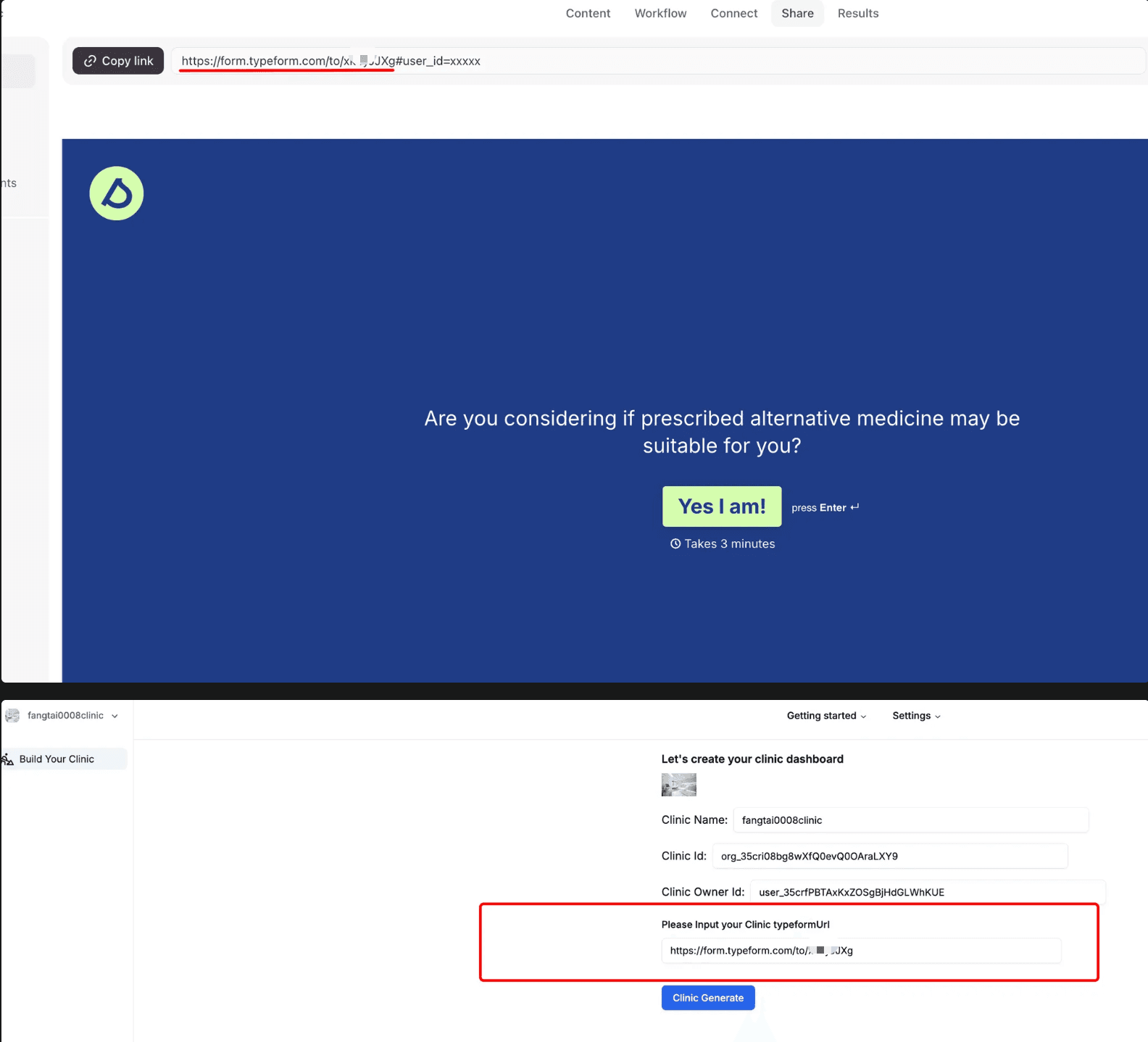 Typeform Link Configuration